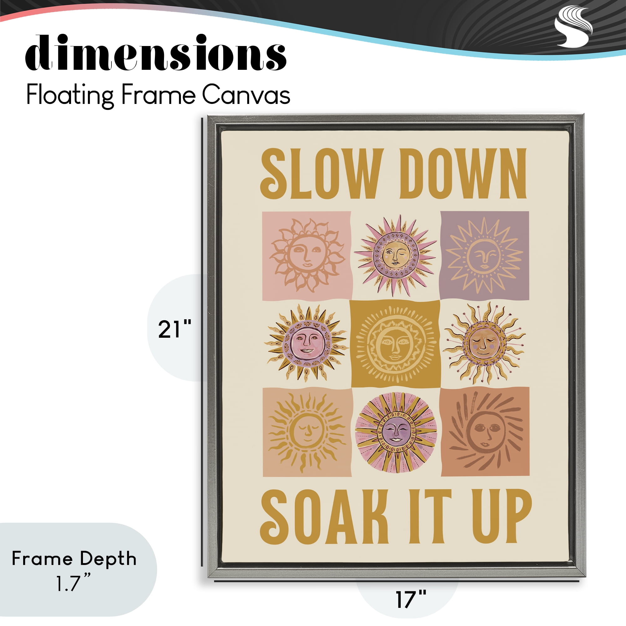 Stupell Industries Slow Down Soak It Up Gray Framed Floater Canvas Wall Art, design by Two If By Sea Studios