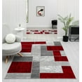 thumbnail image 3 of L'Baiet Verena Geometric Area Rug Red Grey 5' x 7' Medium Area Rugs Carpet for Living Room, Bedroom, Dining Table, Office, Hallway, Foyer | Neutral Colorful Modern Abstract Home Decor, 3 of 8