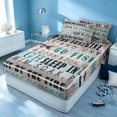 thumbnail image 3 of Erosebridal Retro Lake House Zipper Twin Comforter Sets with Fitted Sheet and 2 Pillowcases, Rustic Old Barn Door Zipper Bedding Set, Navy Reversible, 3 of 7