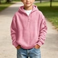thumbnail image 2 of lcziwo Boys Half Zip Hoodies Waffle Knit Long Sleeve Pullover Solid Color Sweatshirts with Pockets Trendy Winter Hoodie 2026 Pink,13-14 Years, 2 of 10