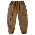 thumbnail image 5 of Zshosam Boys Jogger Pants Boys Cargo Pants Elastic Waist Casual Jogging Pants Trousers Bottom for Kids Size 15T 16T,(Brown 15-16 Years), 5 of 5