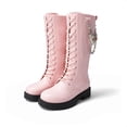 thumbnail image 4 of Bota DREAM PAIRS para Niñas, Altura Rodilla, Cierre Lateral, Rosa, 4 of 5