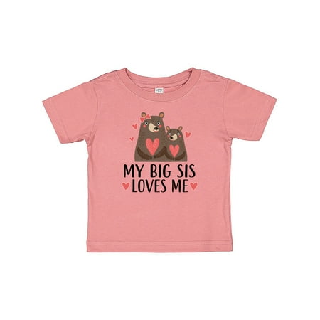 

Inktastic Little Sister My Big Sis Loves Me Gift Baby Boy or Baby Girl T-Shirt