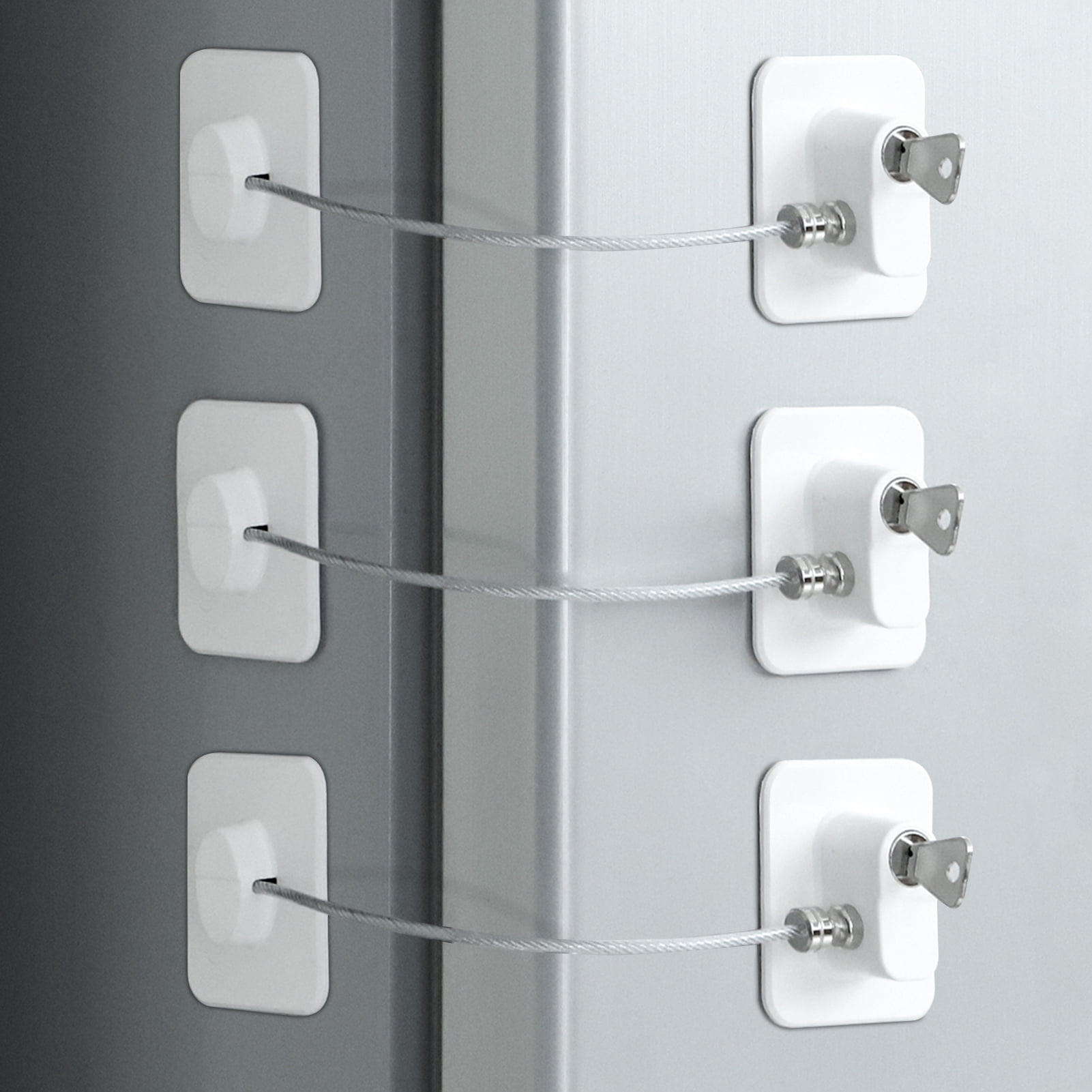 Topekada 3 Pack Refrigerator Lock with Keys, Cabinets Locks Freezer Lock Door Lock for Toddler, Child, Multi-Purpose Baby Kid Safety Deep Freezer Fridge Lock with a Key