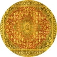 thumbnail image 1 of Ahgly Company Indoor Round Medallion Yellow Traditional Area Rugs, 7' Round, 1 of 4
