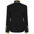 thumbnail image 3 of Up to 60% off!Homenesgenics Mens Jackets Men's Comfortable Retro Style Stitching Suit Gold Embroidered Black XXL, 3 of 5