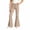 Khaki, variant on Girls Solid Casual Flare Leg Pants for Big Kids Mid Rise Full Length Back Pocket Stretch Fabric Everyday Bottoms
