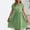 Green, variant on Womens Summer Cotton Linen Dress Loose Fit Crewneck Short Sleeve Casual Solid Swing Midi Dresses