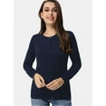 thumbnail image 2 of Women's Crew Neck Button Down Long Sleeve Cardigan Sweater, 2 of 7