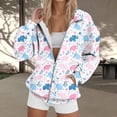 thumbnail image 4 of zaveiop Zip up Sweatshirt Women No Hood Heart Print Comfort Oversized Sweatshirt Cardigan Jacket Zipper Hoodless Hoodies (Z2-Light Pink, 4XL), 4 of 9