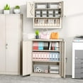 thumbnail image 6 of SUNCROWN Metal Storage Cabinet with Lock, 36" Metal Locking Cabinet with Doors and 2 Adjustable Shelves, Small Lockable Steel Cabinets for Office,Garage, Home, School (Grey), 6 of 7