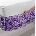 thumbnail image 2 of Floral Bed Skirt, Monochrome Silhouette Style English Garden Pattern with Blooming Flowers, Elastic Bedskirt Dust Ruffle Wrap Around for Bedding Decor, 4 Sizes, Violet and Pale Taupe, by Ambesonne, 2 of 2