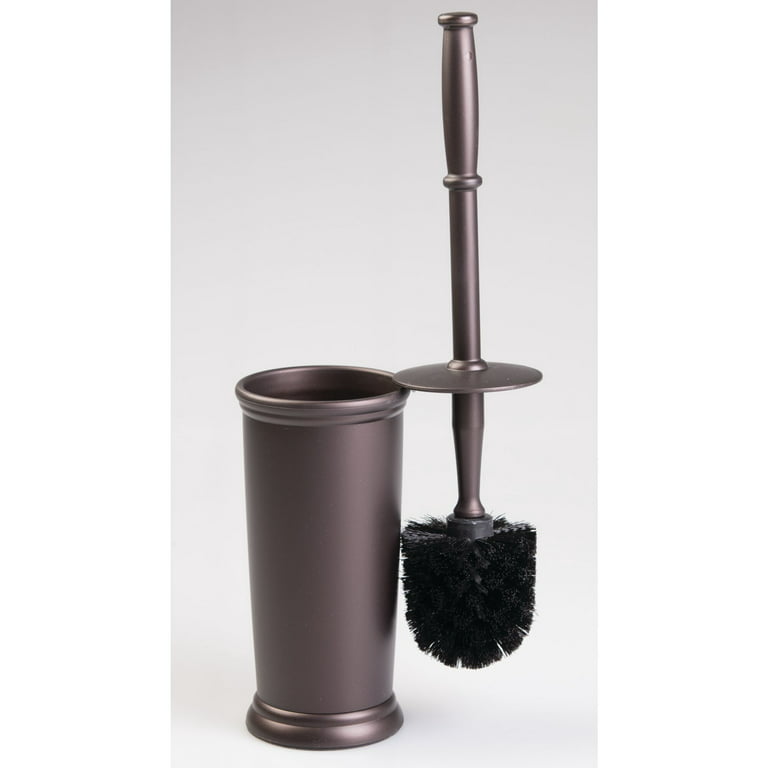 Home-it Toilet Bowl Brush and Holder - Bronze Bathroom Accessories Covered  Toilet Brush Compact, Space Saving, Deep Cleaning Brush for Tall Toilet