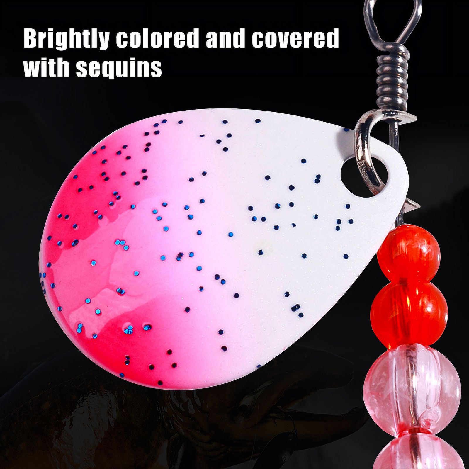 Fishing Lures Spinnerbaits, HENGJIA 15PCS Fishing Lure,Trout Bass Spinner Lures with Sharp Hook for Freshwater Fishing, 2.6in/0.08oz