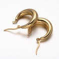 thumbnail image 2 of Ring 304 Stainless Steel Hoop Earrings Hypoallergenic Earrings Golden 24x23x7mm Pin: 1x0.5mm, 2 of 2