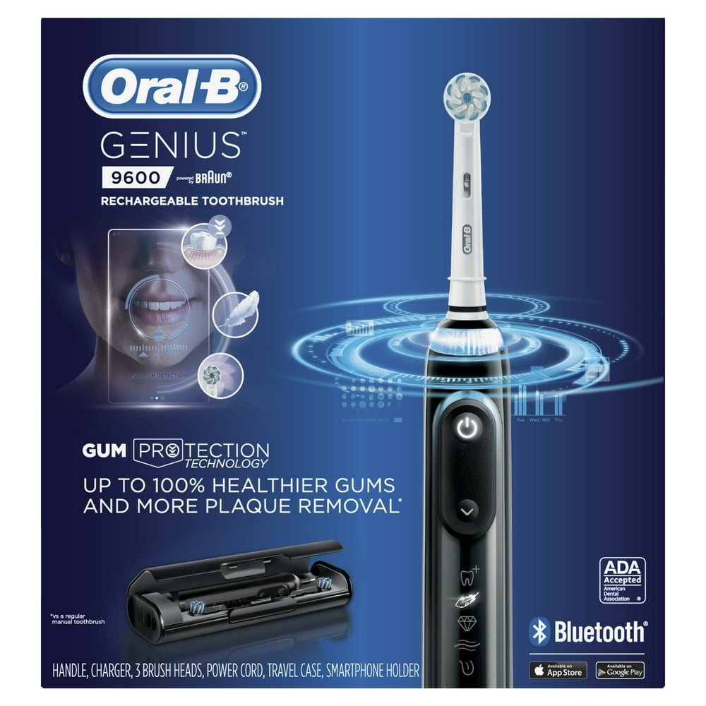 OralB 9600 Electric Toothbrush, Rechargeable, Black, 3 Refills