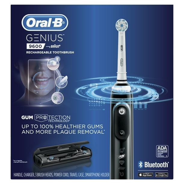 Oral B 9600 Electric Toothbrush Rechargeable Black 3 Refills Walmart Com Walmart Com