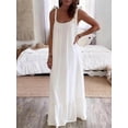 thumbnail image 5 of Aimik Women's Casual Sleeveless Spaghetti Strap U-Neck Regular Pleated Plus Size Long Dress Summer Loose Maxi Dress, 5 of 6