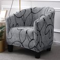 thumbnail image 3 of Club Chair Slipcover,Stretch Spandex Removable Geometric Pattern Armchair Covers, Tub Chair Covers Furniture Protector for Living Room Arm Chair Cover Geometric Couch Covers (Pattern 1), 3 of 3