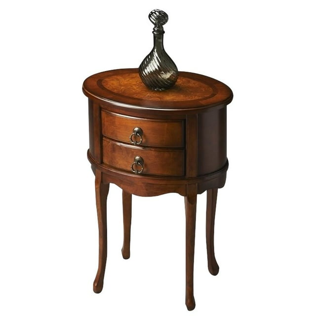 Beaumont Lane Oval End Table in Olive Ash Burl