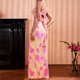 thumbnail image 5 of Vestido Vestido largo de cóctel para mujer, vestido largo estampado con hombros descubiertos, ajustado, ceñido al cuerpo, sin espalda, a la moda, liso, Simple, Vestidos de noche Cgtredaw Rosa T S para Mujer, 5 of 6