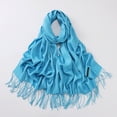 thumbnail image 4 of Yuanlong Winter Scarves Solid Color Long Warm pashm-like Shawl Wraps with Fringed Cold Evening Warmth Capes Blanket Scarfs, 4 of 4