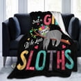 thumbnail image 5 of Cute Sloth Throw Blanket Cozy Plush Just A Girl Who Loves Flannel Fleece Ultra Soft Blankets Unisex Lightweight Fuzzy Flower Party Blanket Gifts for Bed Couch Sofa Boys Girls 80"x60", 5 of 6