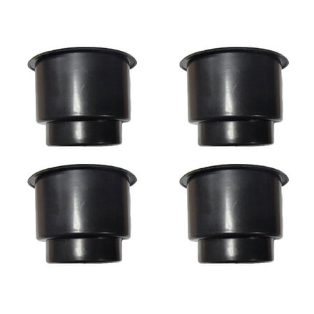 Four Jumbo Black Plastic Cup-Holder Inserts Made For Boats RVs Campers Trucks Decks and