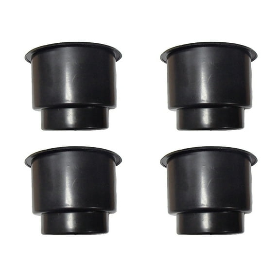 RAParts Four (4 Pcs) Two-Tiered Jumbo Black Cup-Holder Inserts for Various Different Applications