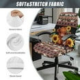 thumbnail image 5 of Renewold American Tribal Highland Cow Sunflower Cow Print Office Chair Cover Spandex Computer Desk Chair Cover Anti-slip Decorative High Back Chair Slipcover with Elastic Bottom Home Office Decor, L, 5 of 7