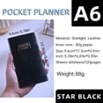 thumbnail image 4 of 2025 A6 Weekly Planner Schedule Book with Laser Starry Leather Cover, Thin Portable Notebook for Daily Tasks, Monthly and Weekly Management for Goal Setting B, 4 of 8