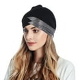 thumbnail image 2 of ZHENHONG Turbans for Women Casual Breathable Hijab Hat Muslim Headwrap Cap Cozy Solid Color Headwear Black, 2 of 8