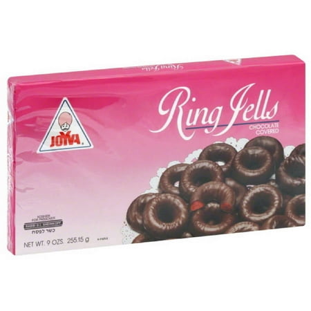 Joyva Chocolate Covered Jelly Rings, 9 oz, Pack of 12
