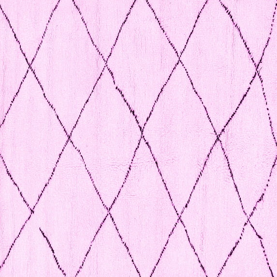 Ahgly Company Indoor Square Solid Pink Modern Area Rugs, 6' Square