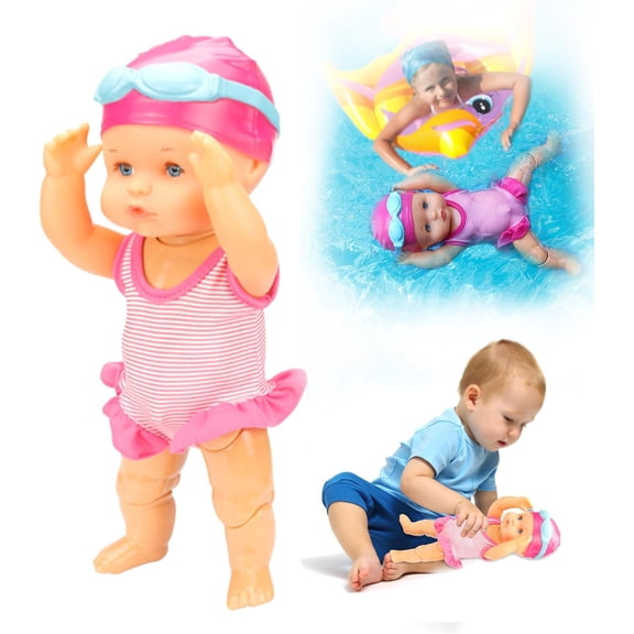 Waterproof Swimmer Doll with Backstroke Action, Pool Bath Toy for Kids, Electronic Swimming Toy (Sealed Box Packaging)