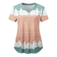 thumbnail image 1 of Hauts d'Été Grande Taille pour Femmes Mode Habillée Manches Courtes Col en V Uniforme de Travail Blouse à Poche Imprimée T-Shirt Col en V Femmes en Solde, 1 of 4