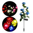 thumbnail image 1 of LED Solar Rose Lights Lámpara de estaca Lámpara enchufable Jardín impermeable para terrazas Azul 6 cabezas Cola Luz de estaca decorativa, 1 of 8