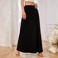 thumbnail image 3 of Women's Knitted Midi Skirt, Solid Color High Waist Bodycon Pencil Skirt, Elegant Office Skirt for Work, Fall Outfits and Daily Wear,Black,S, 3 of 6