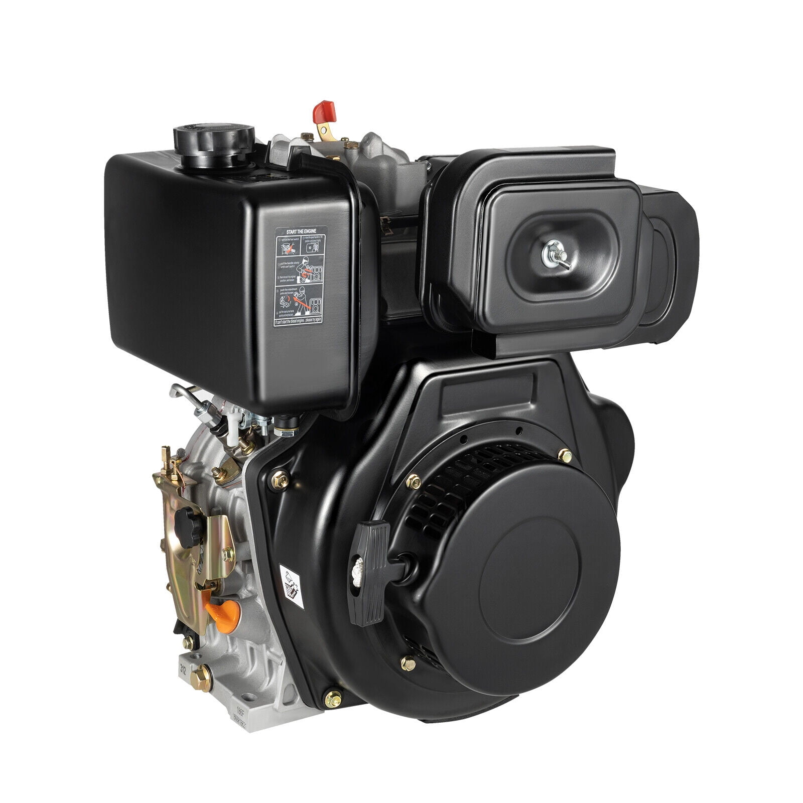 10HP 406cc 4-stroke Tiller Diesel Engine Single Cylinder Motor Air Cooling 186F