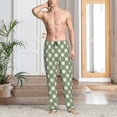 thumbnail image 4 of Salouo Daisy Plaid Green Print Pajama Pants for Men, Lounge Pants Elastic Waistband Casual Men's sleepwear Loungewear Sleep Pajama Pant -Large, 4 of 7
