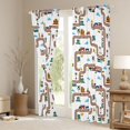 thumbnail image 3 of Castle Fairy Railway Map Blackout Curtains Set of 2 (52x84 Each) for Kids, Town Signal Print Window Curtains for Bedroom, Brown Yellow Blue, 3 of 6