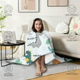 thumbnail image 4 of Wearable Blanket,LightBlue Cartoon Dinosaurs Name Pattern Hooded Wearable Flannel Blanket for Adults & Teens,Winter Poncho Shawl Wrap Cape Cozy Anti-Pill,50"x60", 4 of 5