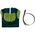 thumbnail image 6 of Medieval Dress for Women Long Lace Up Bell Sleeve Square Collar Renaissance Asymmetrical Skirt Green 2XL, 6 of 9