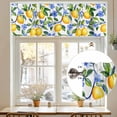 thumbnail image 7 of Vintage Lemon Valances for Windows, 60 x 18in, Watercolor Blue Flowers Rod Pocket Kitchen Valance Curtain Light Filtering Window Treatments for Living Room Bedroom, 1 Panel, 7 of 7