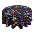thumbnail image 4 of Pioneer Flower Floral Print Pattern Round Tablecloth 60"x60",Wrinkle Wipeable Table Cloth for Kitchen Dining Room Picnic Patio Party, 4 of 6