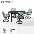 thumbnail image 3 of Crosley Furniture Kaplan 5 Piece Metal Outdoor Dining Set in Mist Green, 3 of 18