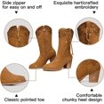 thumbnail image 4 of FAMITION Women Cowboy Boots for Women Western Cowgirl Boots with Chunky Heel Round Toe Boots Mid Calf Boots Embroidered Boots, 4 of 4