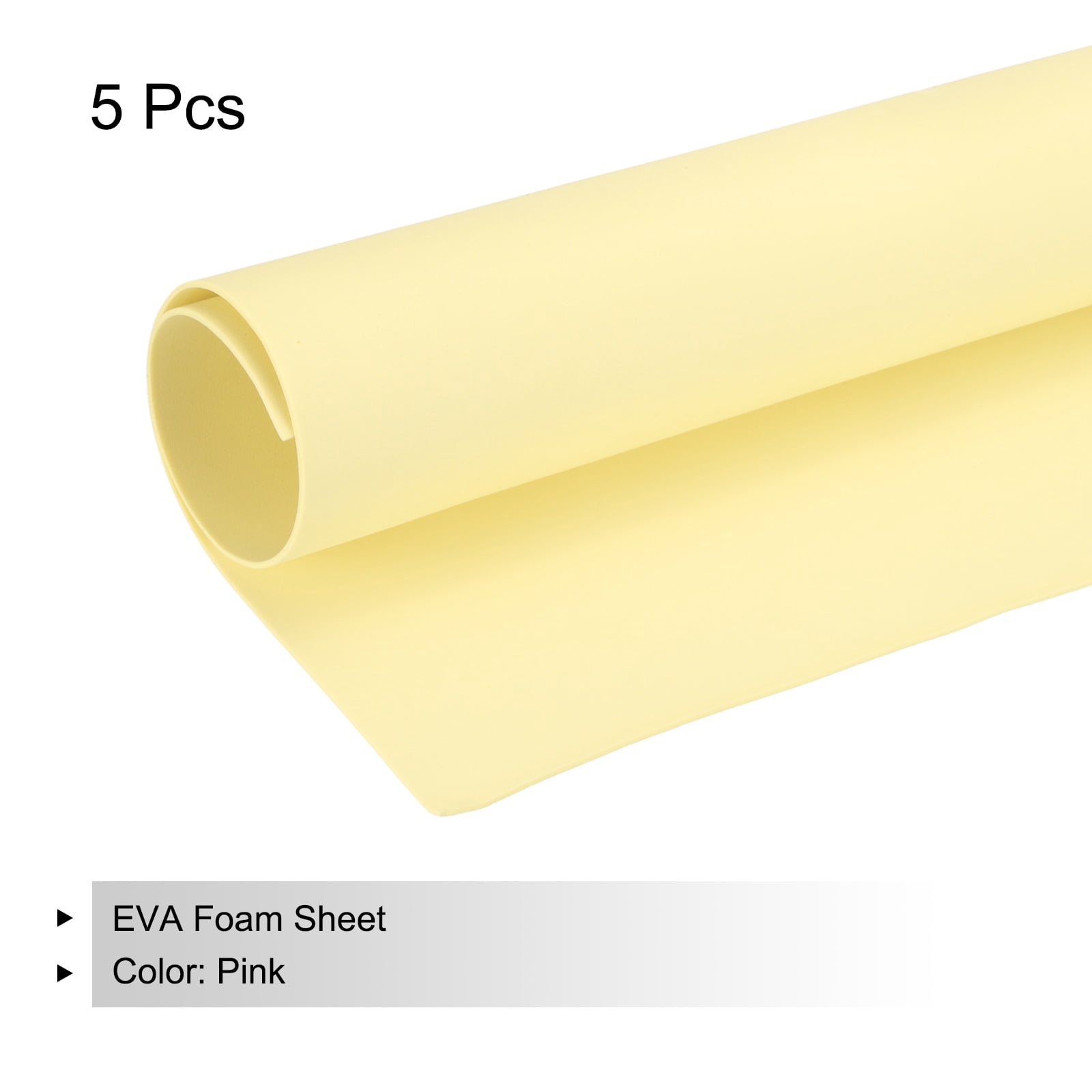 Uxcell EVA Foam Sheets Light Yellow 19.7 Inch x 19.7 Inch 2mm Thick Crafts Foam Sheets for Costumes, Arts and Crafts Projects Pack of 5