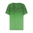 thumbnail image 4 of WEANT Womens Summer Business Tops Womens Button Down Neck Blouses Dressy Casual Short Sleeve Graphic Print Tshirts Shirts for Women Vacation Outfits for Women 2024 Green 2XL, 4 of 4