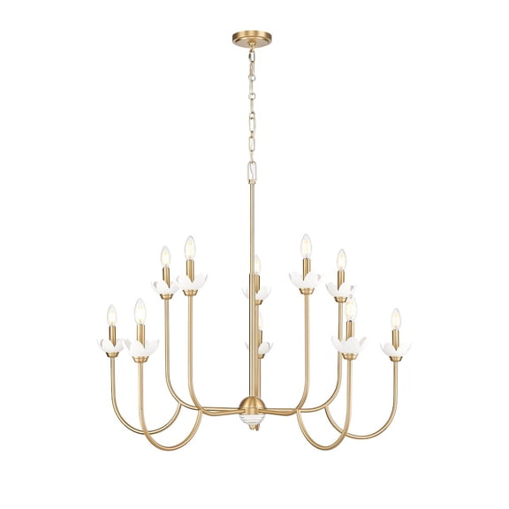 Z-Lite Allistair 10 Light Chandelier in Modern Gold color, Steel frame